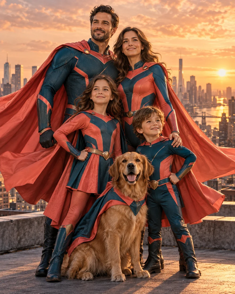 Example superhero family artwork